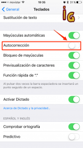 corrector -desactivar autocorrector